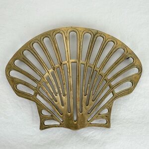 Brass Shell Vintage MCM Trivet